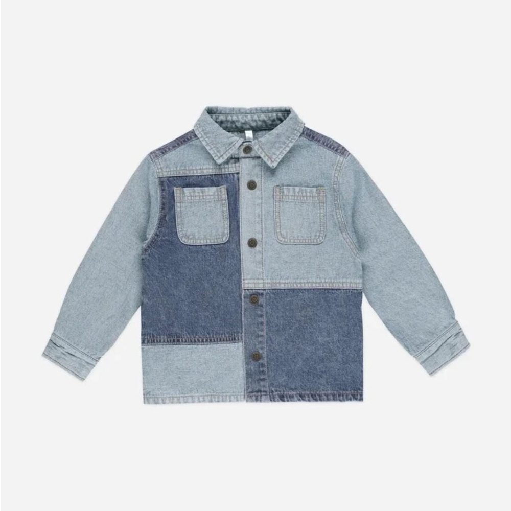 Patchwork Overshirt || Light Washed Denim by Rylee + Cru